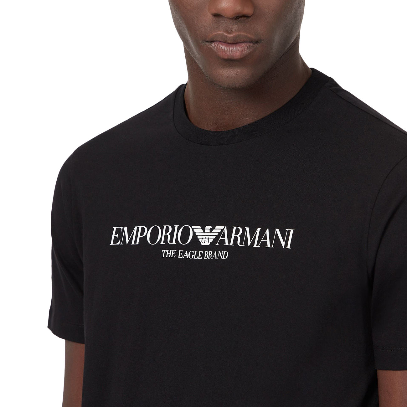 EMPORIO ARMANI T-SHIRT WITH THE EAGLE LOGO Man Black | Mascheroni Store