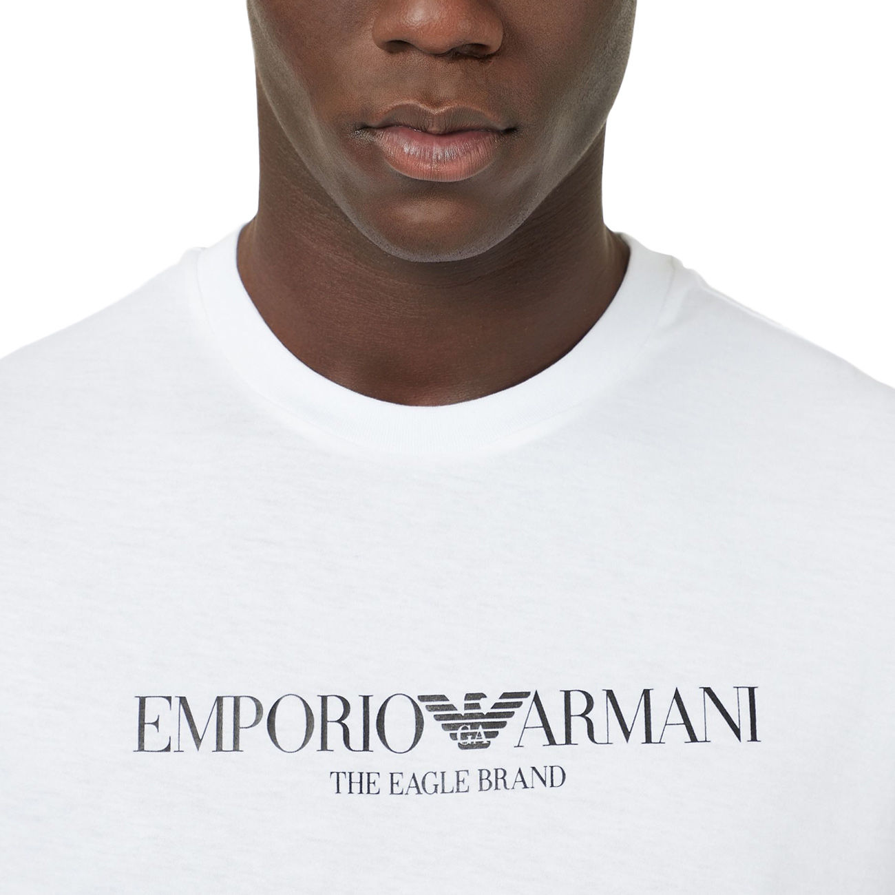 EMPORIO ARMANI T-SHIRT WITH THE EAGLE LOGO Man Optical White | Mascheroni  Store