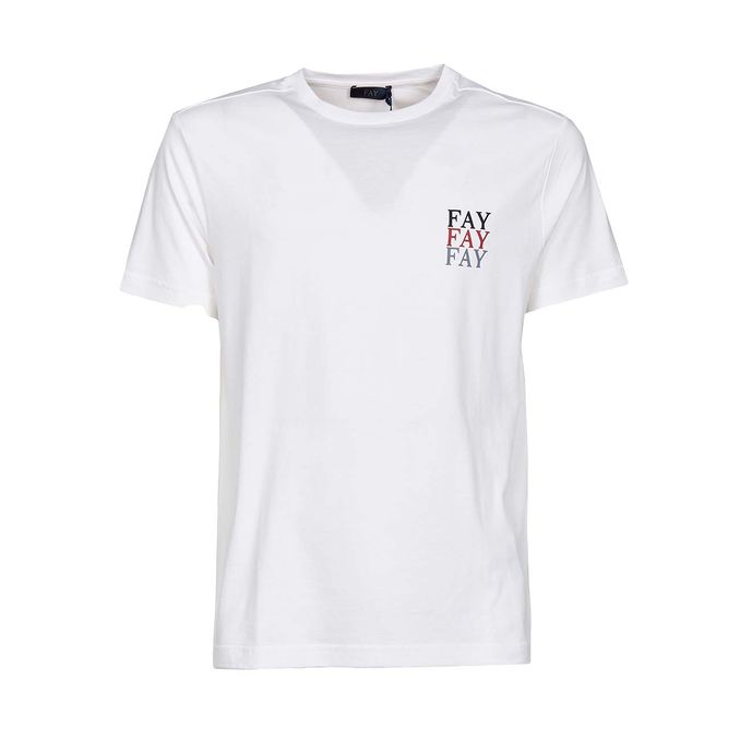 T-SHIRT WITH TRIS LOGO Man White