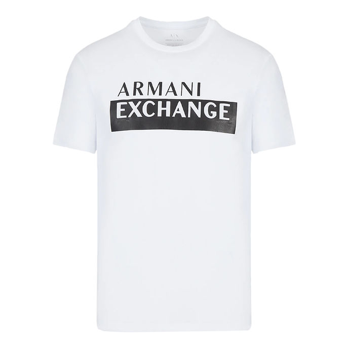 ARMANI EXCHANGE T SHIRT WRITING LOGO ON BOTTOM Man White | Mascheroni Store