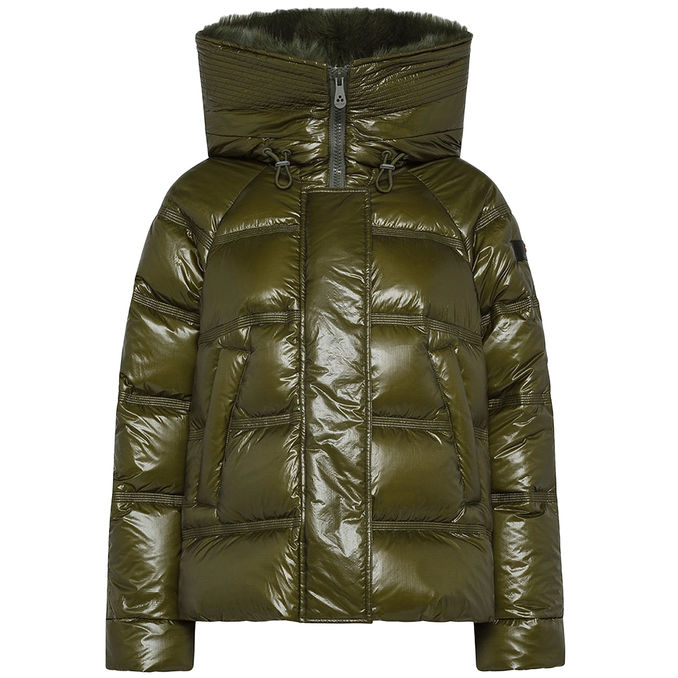 TAKAN RP MID FUR SHINY DOWN JACKET