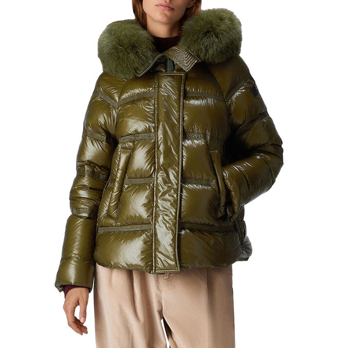 TAKAN RP MID FUR SHINY DOWN JACKET
