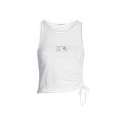 TANK TOP AND RUCHES Woman Ancient White TANK TOP AND RUCHES Woman Ancient White