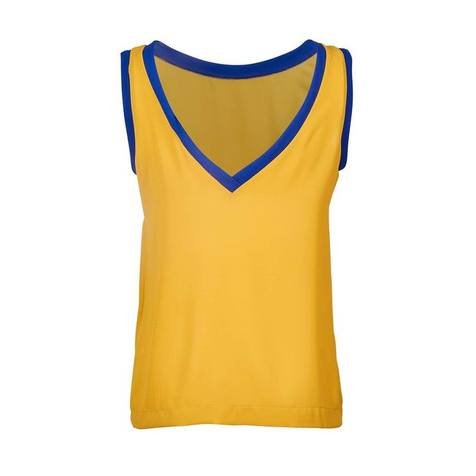 TANK TOP WITH CONTRAST PROFILE Woman Yellow Bluette