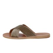 THAIS FLAT SANDALS Woman Velvet silver THAIS FLAT SANDALS Woman Velvet silver