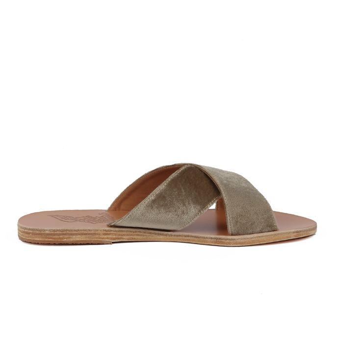 velvet flat sandals