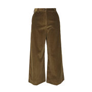 TOBIA CROPPED TROUSERS IN RIBBED VELVET Woman Fango TOBIA CROPPED TROUSERS IN RIBBED VELVET Woman Fango