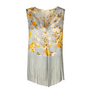TOP D. SCOLLO V CON FRANGIA FANT. FIORE BASE AZZ. JUCCA TOP D. SCOLLO V CON FRANGIA FANT. FIORE BASE AZZ. JUCCA