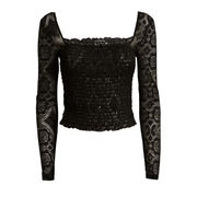 TOP MOCKED DECORA LACE Woman Jet Black  TOP MOCKED DECORA LACE Woman Jet Black