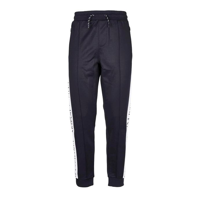 TRACK PANTS WITH CONTRASTING LATERAL BANDS AND LOGO Man Navy White