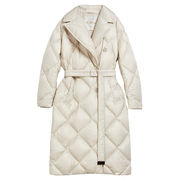 TRECOAT DUVET WITH DOUBLE-BREASTED DRESSING GOWN WITH RHOMBUS Woman White Sand TRECOAT DUVET WITH DOUBLE-BREASTED DRESSING GOWN WITH RHOMBUS Woman White Sand