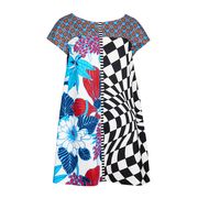 TRENTO DRESS Woman White Black Light Blue TRENTO DRESS Woman White Black Light Blue