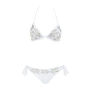 TRIANGLE BIKINI FLOWERS RHINESTONES AND GLITTER Women White TRIANGLE BIKINI FLOWERS RHINESTONES AND GLITTER Women White