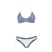 TRIANGLE JOINED BIKINI WITH BORDER CROCHET Woman White Avio TRIANGLE JOINED BIKINI WITH BORDER CROCHET Woman White Avio