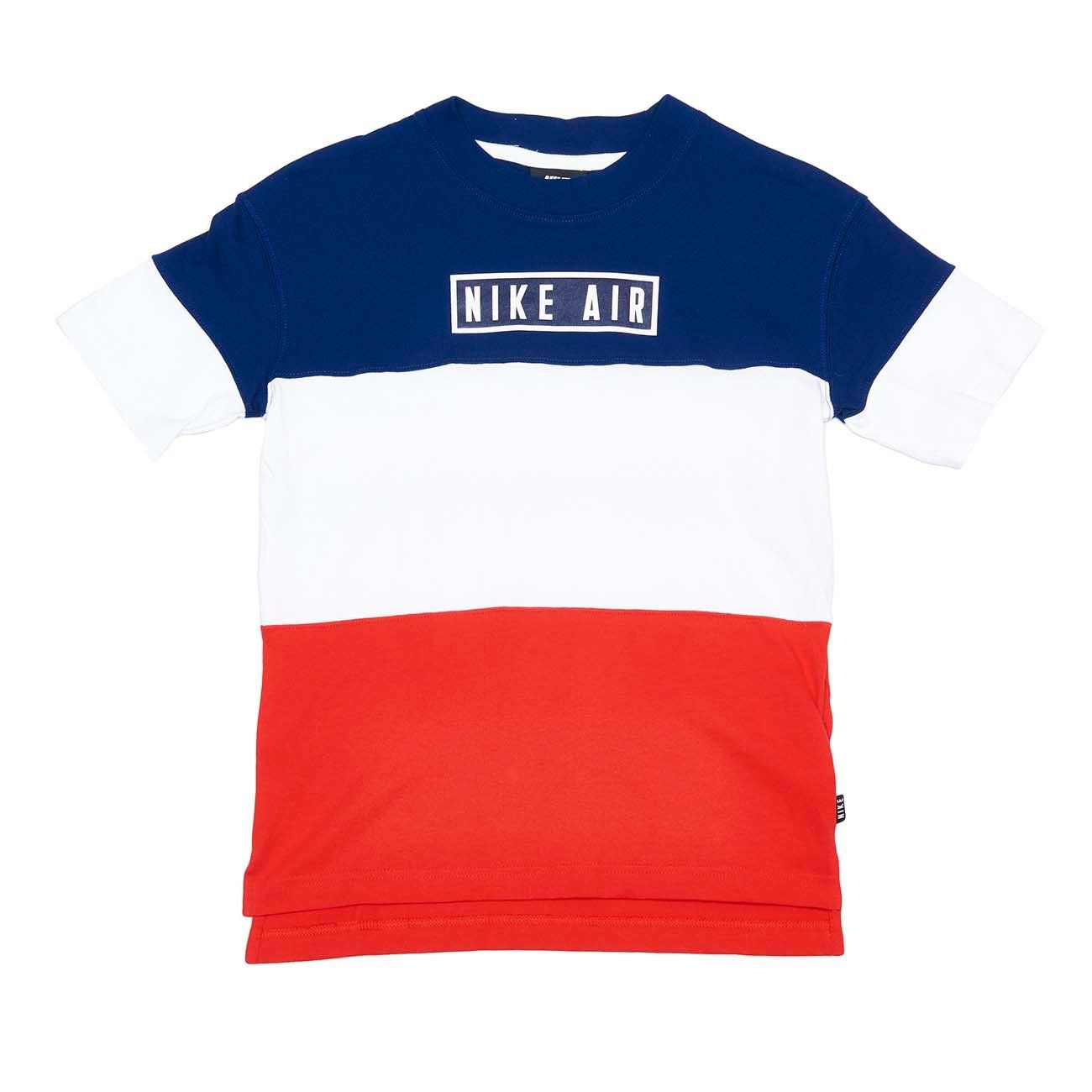 NIKE TRICOLOR T-SHIRT WITH PRINTED LOGO Blue White Red Mascheroni Sportswear