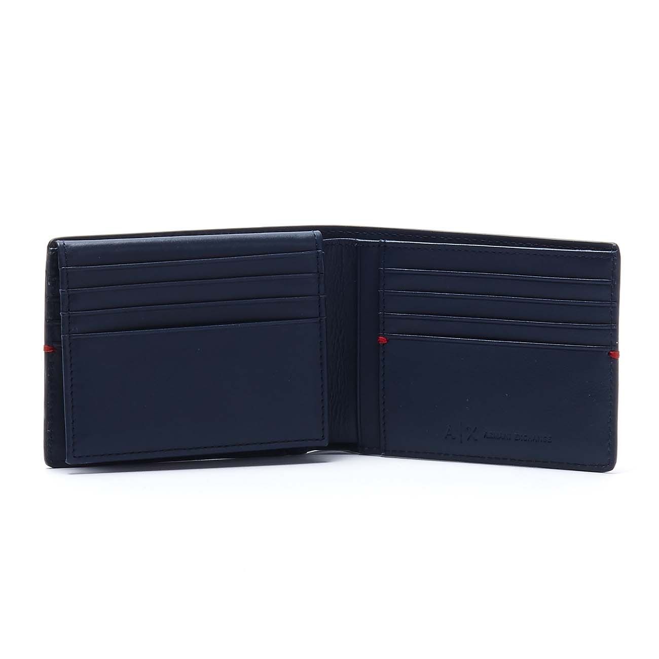 ARMANI EXCHANGE TRIFOLD LEATHER WALLET Man Navy | Mascheroni Sportswear