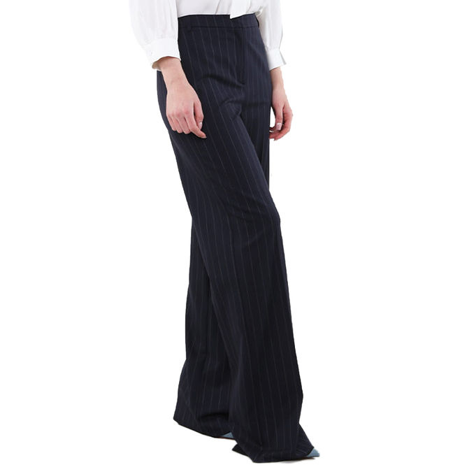 TROUSERS AMARENA Woman Pinstriped Blue