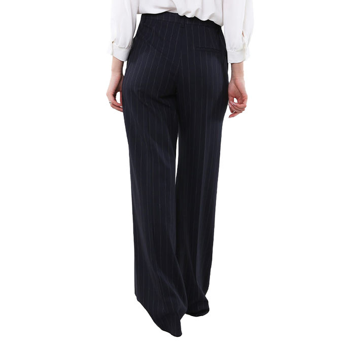 TROUSERS AMARENA Woman Pinstriped Blue
