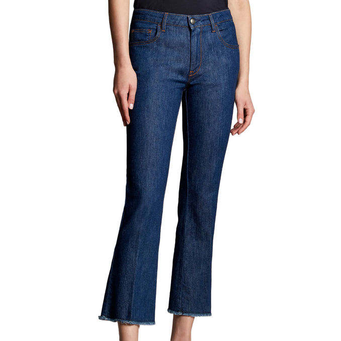 TROUSERS DENIM CROPPED Woman Light Bluette