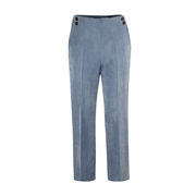 TROUSERS STRAIGHT LEG VELVET ROCKER Woman Blue Steel TROUSERS STRAIGHT LEG VELVET ROCKER Woman Blue Steel