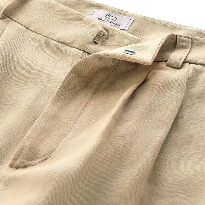 TROUSERS VISCOSE AND LINEN TROUSERS Woman Feather Beige