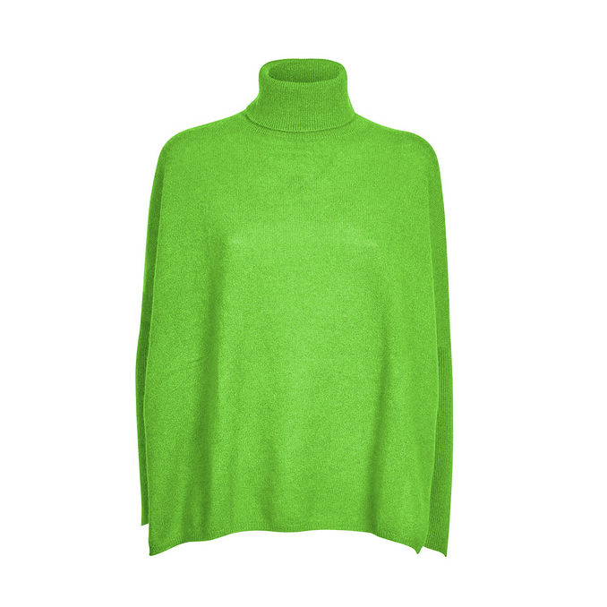 TRUTLENECK PONCHO CLARA Woman Vert Fluo