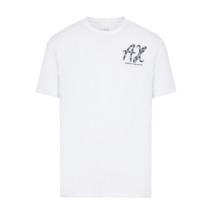 ARMANI EXCHANGE TSHIRT MARINE LOGO Man White | Mascheroni Store