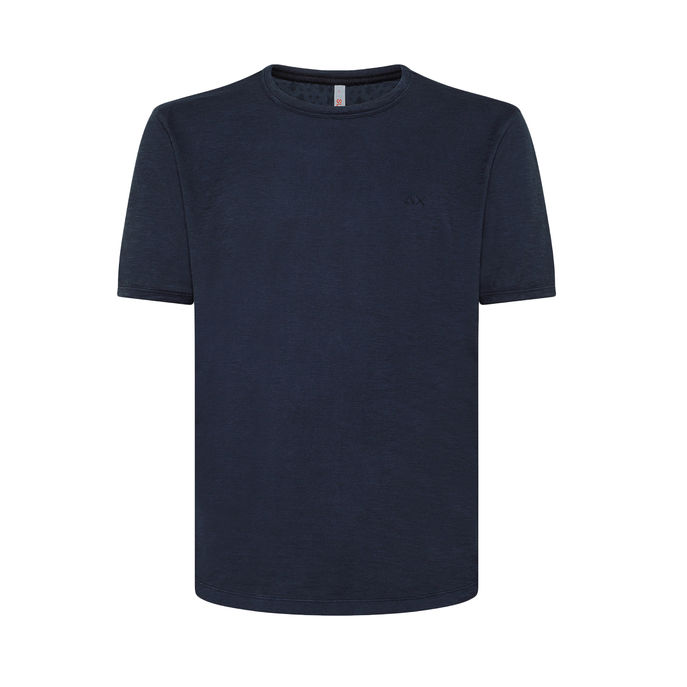 SUN68 TSHIRT ROUND BOTTOM Man Navy Blue | Mascheroni Store