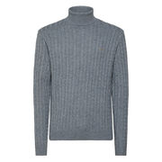 TURTLE CABLE TURTLENECK Man Light Grey  TURTLE CABLE TURTLENECK Man Light Grey