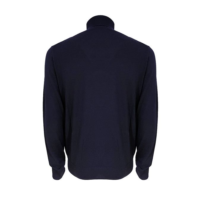 TURTLE NECK JUMPER IN MERINO WOOL Man Blue