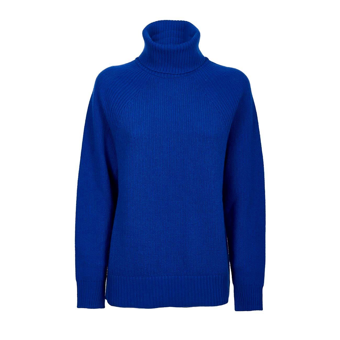 royal blue polo neck jumper
