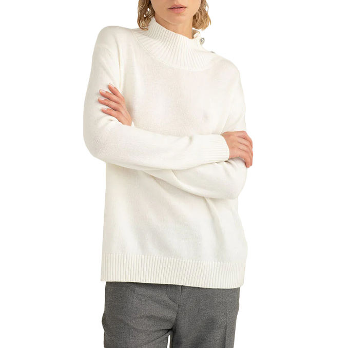 TURTLENECK SWEATER WITH HERALDIC BUTTONS
