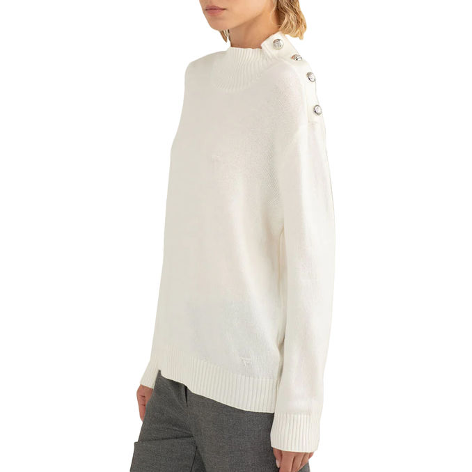 TURTLENECK SWEATER WITH HERALDIC BUTTONS