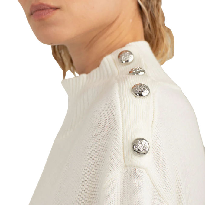 TURTLENECK SWEATER WITH HERALDIC BUTTONS