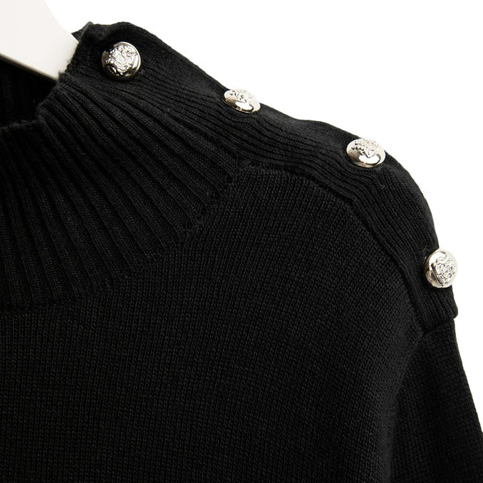 TURTLENECK SWEATER WITH HERALDIC BUTTONS