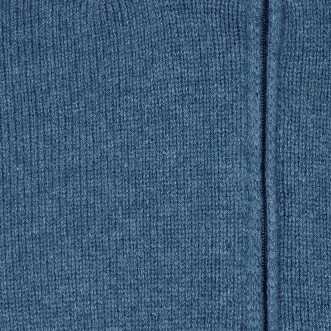 TURTLENECK ZIP WOOL BLEND Man Blue Open