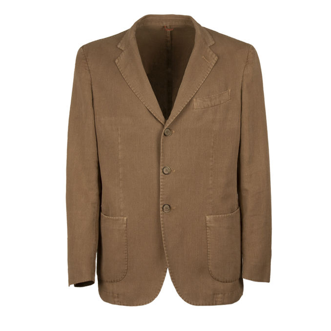 TWO BUTTONS SUIT COOL LINEN Man Beige