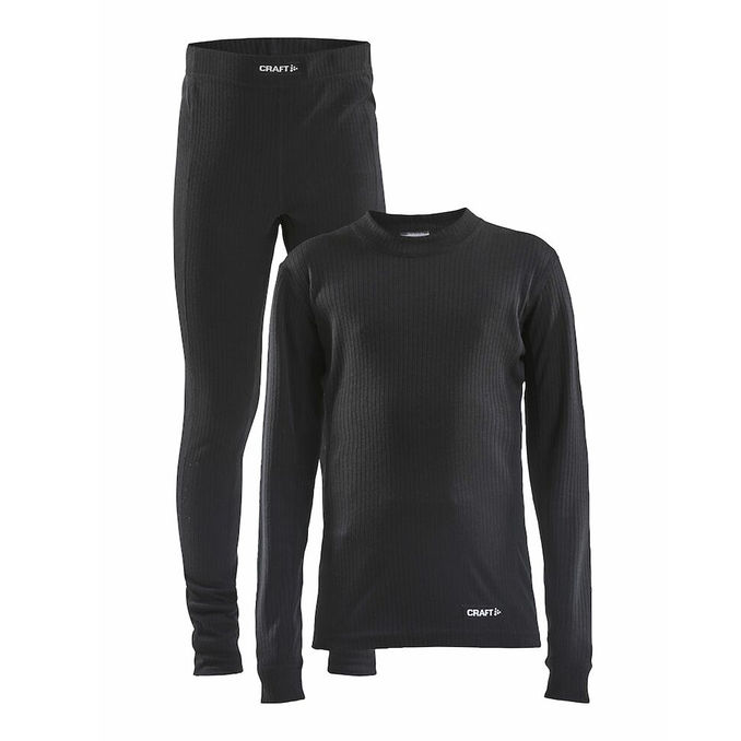 UNDERWEAR SET CORE DRY BASELAYER SWEATER AND TROUSERS Kid Black 