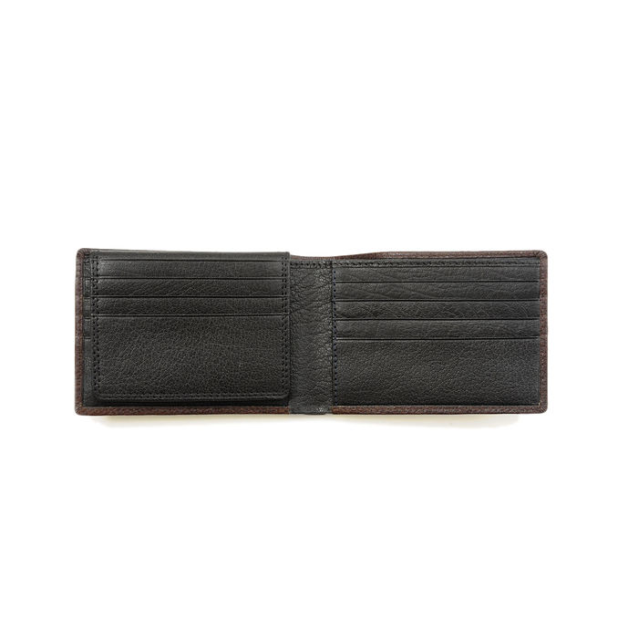 UNISEX FLAP  WALLLET 6CC WITH COIN PURSE DARK BROWN