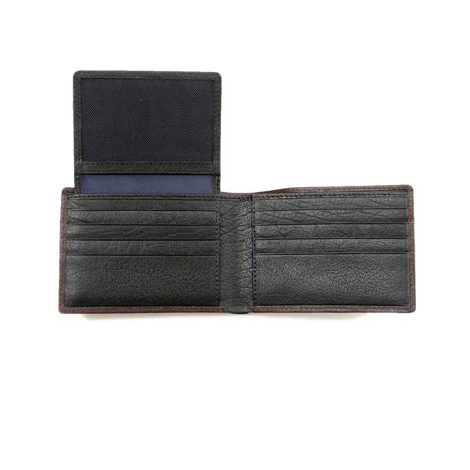 UNISEX FLAP  WALLLET 6CC WITH COIN PURSE DARK BROWN