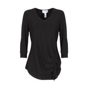 V NECK BLOUSE WITH SIDE DRAPERY 