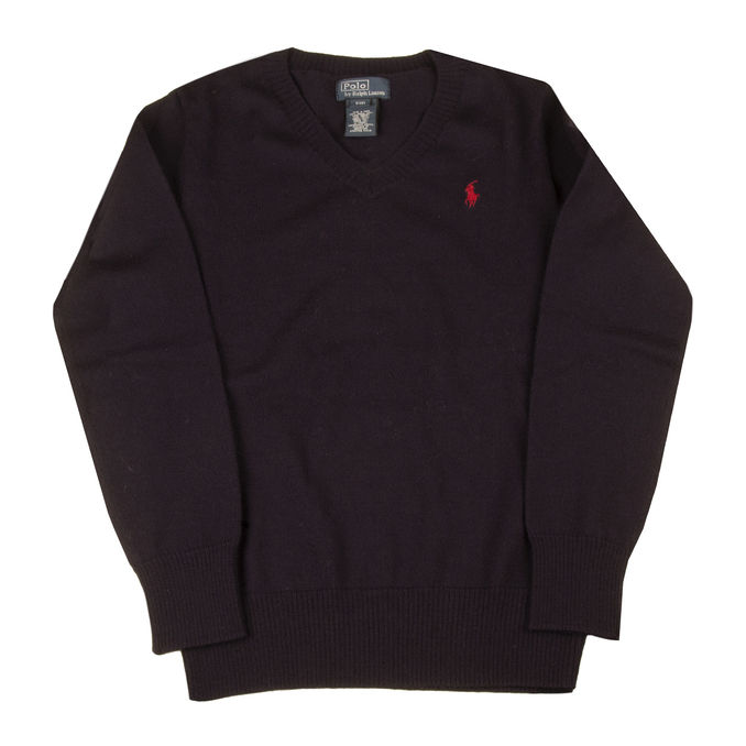 V NECK PULL Kid Navy