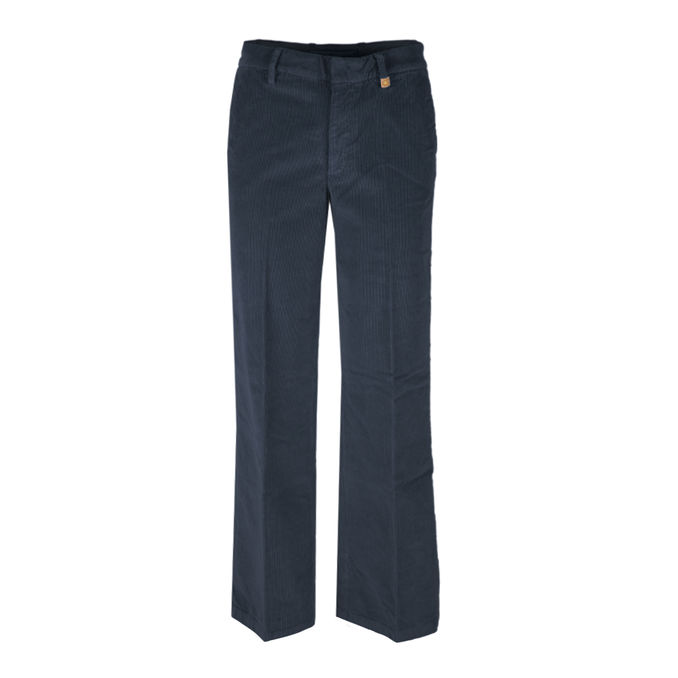 VELVET PANTS Woman Blue Navy
