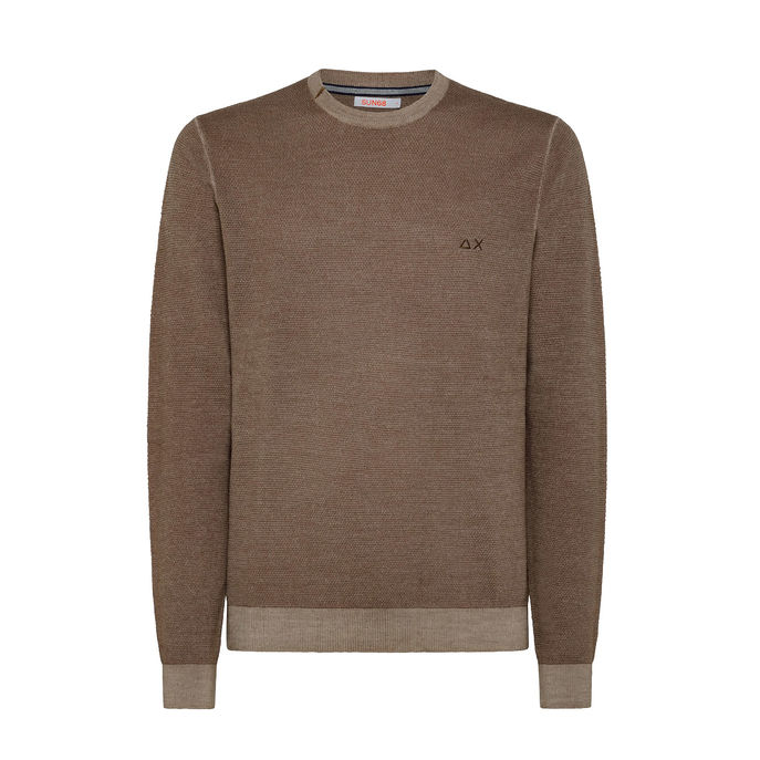 VINTAGE ROUND PULLOVER Man Deep Beige