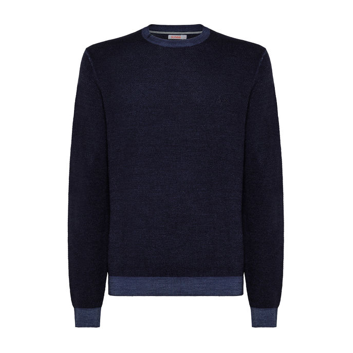 VINTAGE ROUND PULLOVER Man Navy Blue