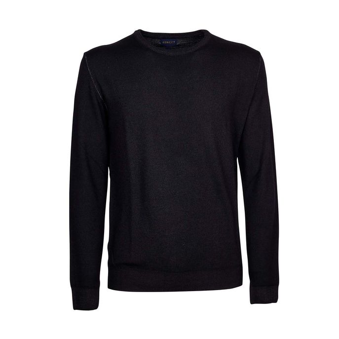 VINTAGE STONEWASHED MERINO WOOL CAMERON PULLOVER Man Black