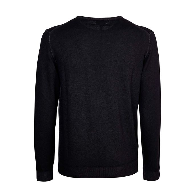 VINTAGE STONEWASHED MERINO WOOL CAMERON PULLOVER Man Black