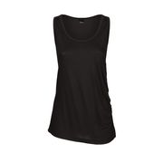 VISCOSE TANK TOP WITH SIDE DRAPERY Woman Black VISCOSE TANK TOP WITH SIDE DRAPERY Woman Black