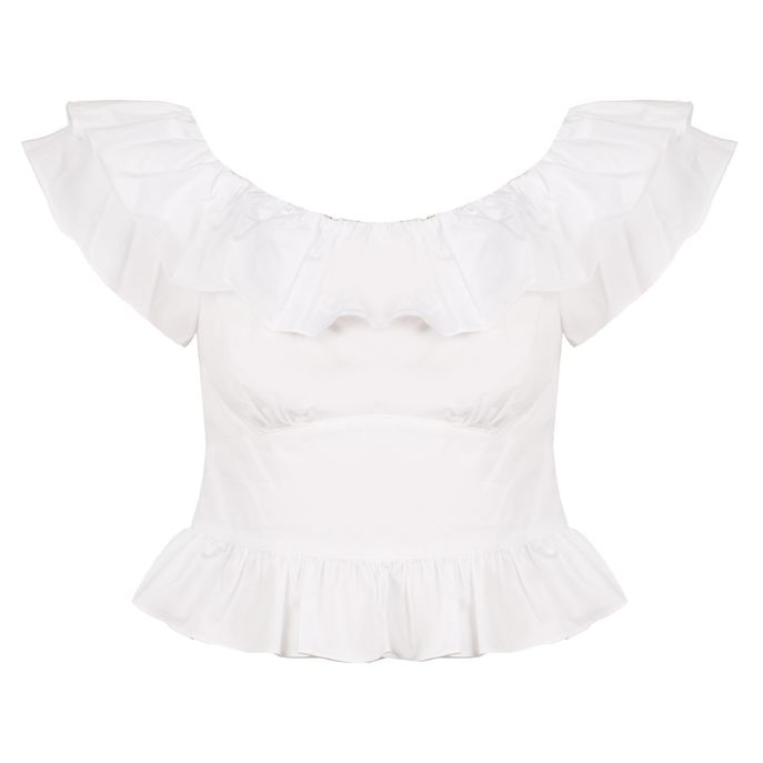 VOULANT POPELINE TOP Woman White