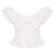VOULANT POPELINE TOP Woman White VOULANT POPELINE TOP Woman White